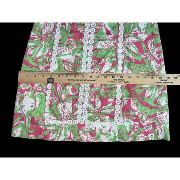 Lilly Pulitzer MacFarlane Hotty Pink Forgot My Trunk Lace Detail Shift Dress 2 - Picture 10 of 12